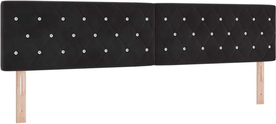 VidaXL LED Hoofdbord met Kristal Knoppen Tufted Zwart 100 cm Velvet