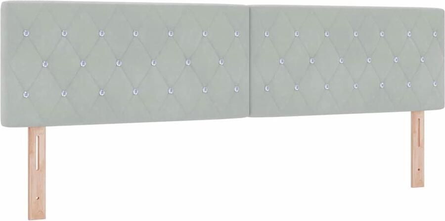 VidaXL LED Hoofdbord met Kristalknop in Lichtgrijs 90 cm Velvet