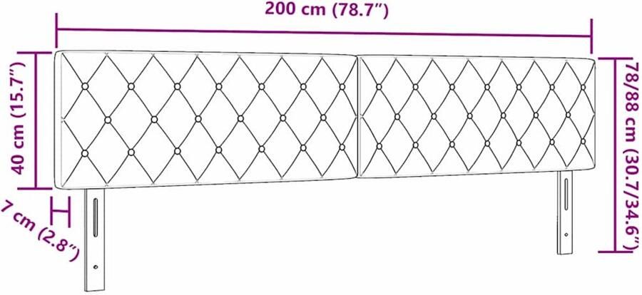 VidaXL LED Hoofdbord met Kristallen Knop Plissé Donkergroen Fluweel 100 cm