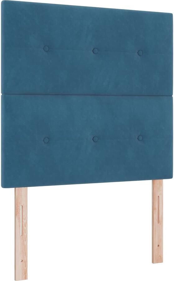 VidaXL LED Hoofdbord met LED-stripverlichting Blauw 80 cm Fluweel - Foto 2