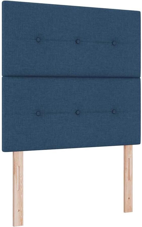 VidaXL Boxspring bed met matras met hoofdeinde Blauw 90 x 200 cm Stof