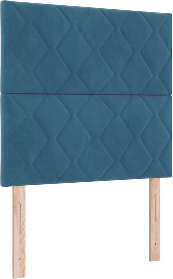 VidaXL LED Hoofdbord met LED -striplichten Donkerblauw 100 cm Fluweel