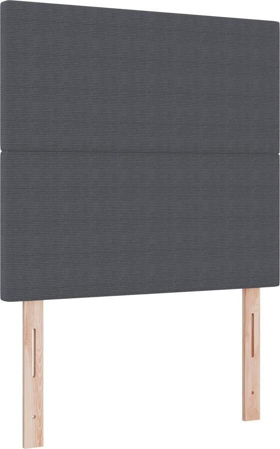 VidaXL LED Hoofdbord met LED -striplichten Donkergrijs 80 cm Stof