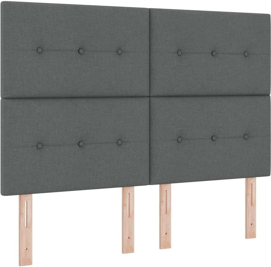 VidaXL Boxspring bed met matras Donkergrijs 160 x 200 cm Stof