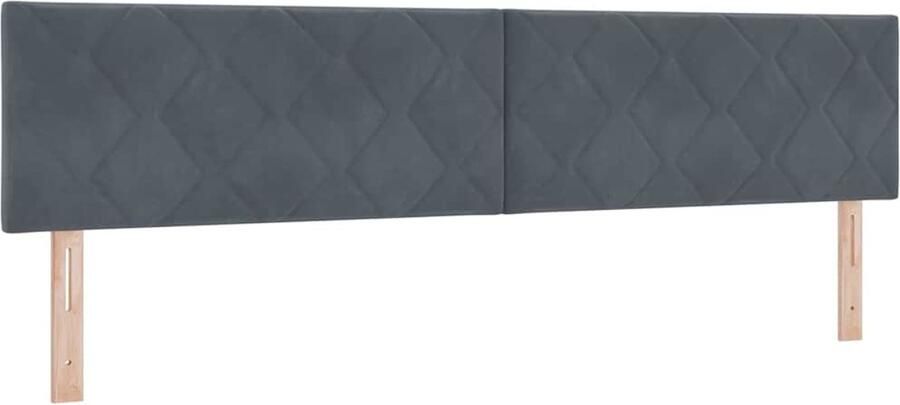 VidaXL LED Hoofdbord met Diamanten Blokken Ontwerp in Donkergrijs 200 cm van Velvet