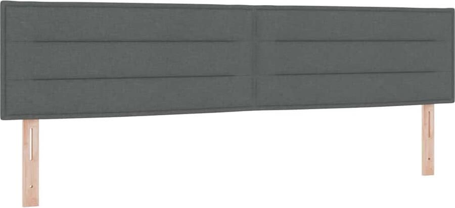 VidaXL LED Hoofdbord met LED -striplichten Donkergrijs 200 cm Stof