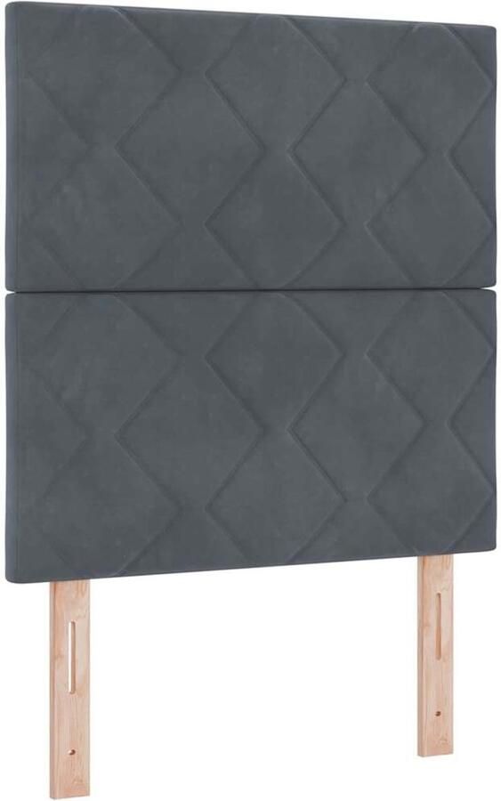 VidaXL LED Hoofdbord met LED -striplichten Donkergrijs 80 cm Fluweel