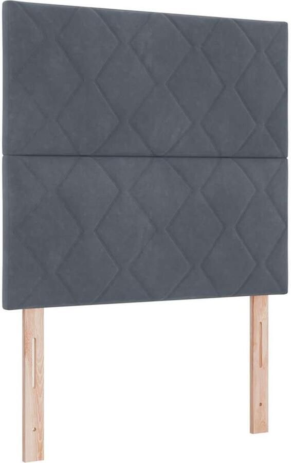 VidaXL LED Hoofdbord met LED -striplichten Donkergrijs 90 cm Fluweel