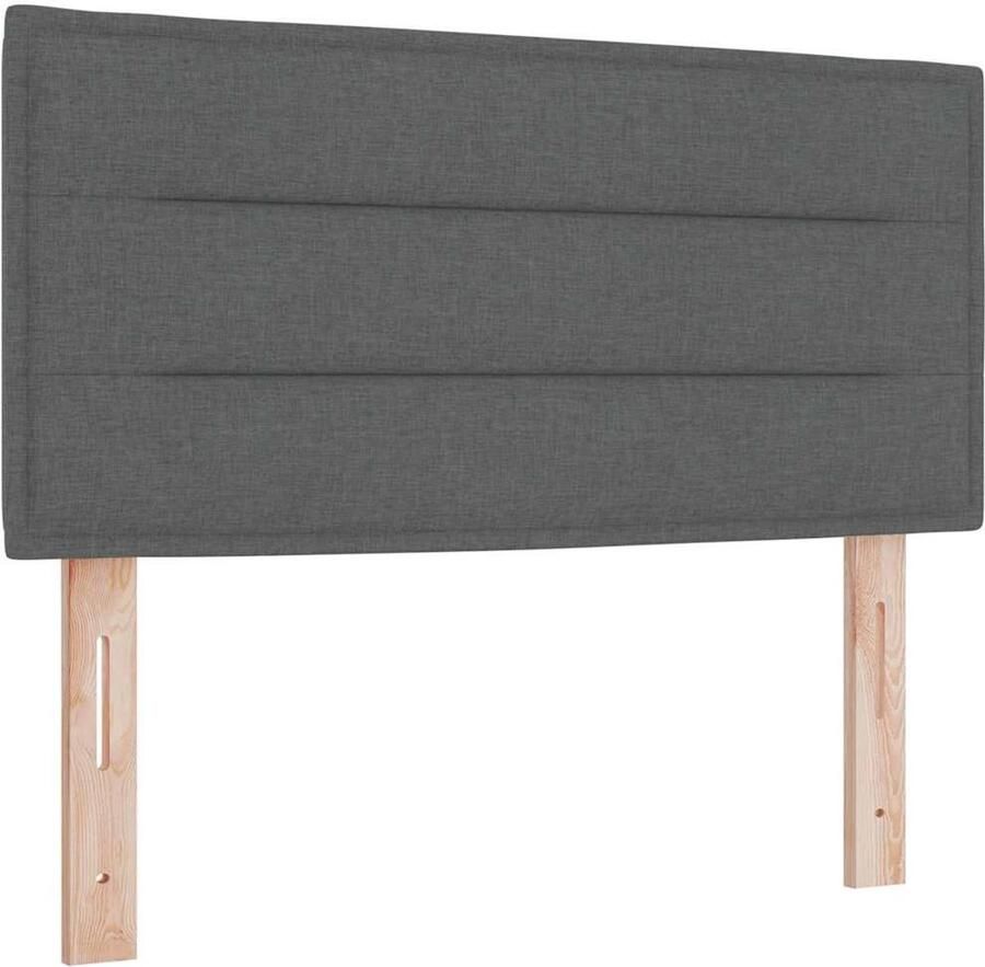 VidaXL LED Hoofdbord met LED -striplichten Donkergrijs 90 cm Stof