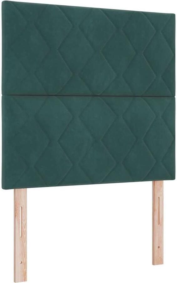 VidaXL LED Hoofdbord met LED -striplichten Donkergroen 100 cm Fluweel