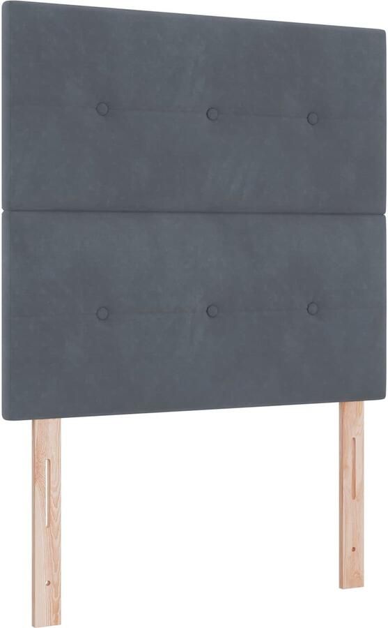 VidaXL Hoofdbord met LED -striplichten Verstelbaar Grijs 80 cm Fluweel - Foto 3