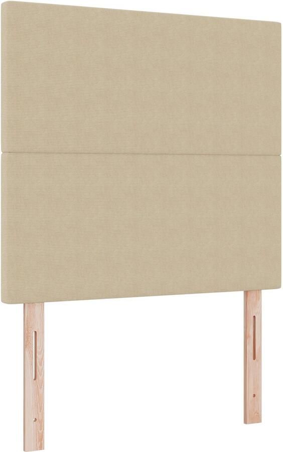 VidaXL Hoofdbord Lichtgroen Grijs Hout Stof 80 cm Gestoffeerd Hoofdbord - Foto 3