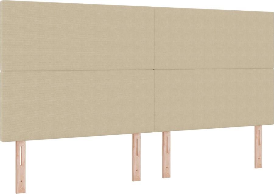 VidaXL LED Hoofdbord met LED -striplichten Grijs groen 200 cm Stof