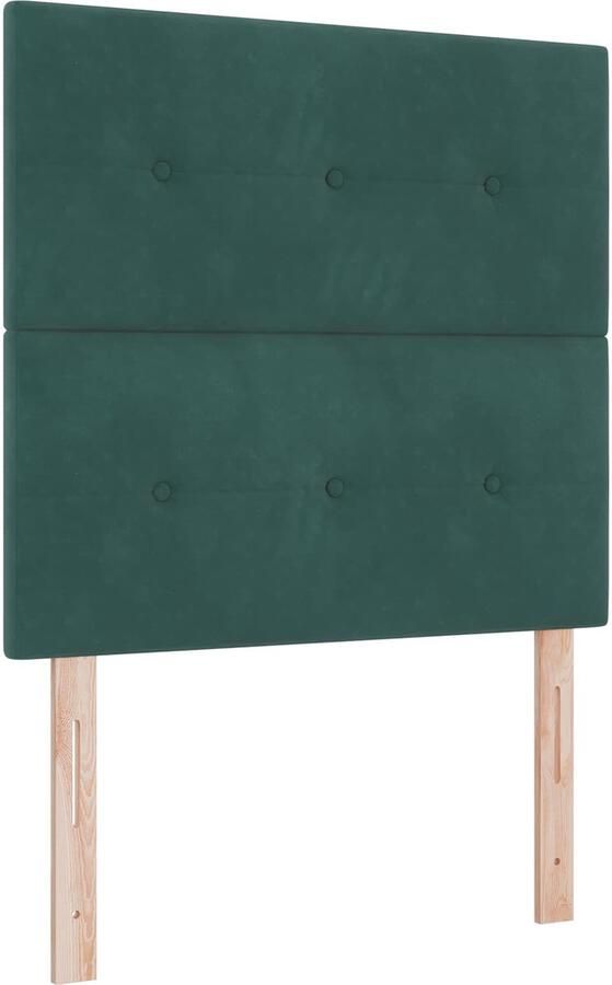 VidaXL Hoofdbord met LED -striplichten Verstelbaar Groen 90 cm Fluweel - Foto 2