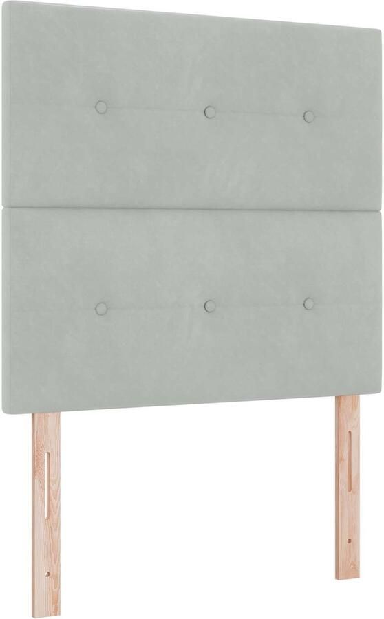 VidaXL LED Hoofdbord met LED -striplichten Lichtgrijs 100 cm Polyester