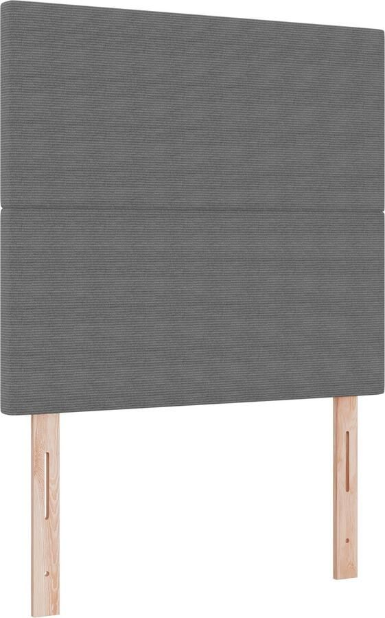 VidaXL LED Hoofdbord met LED -striplichten Lichtgrijs 100 cm Stof