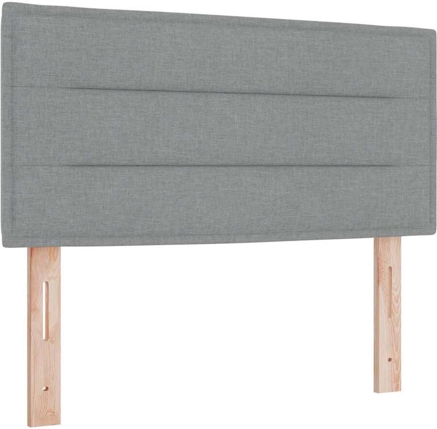 VidaXL LED Hoofdbord met LED -striplichten Lichtgrijs 100 cm Stof