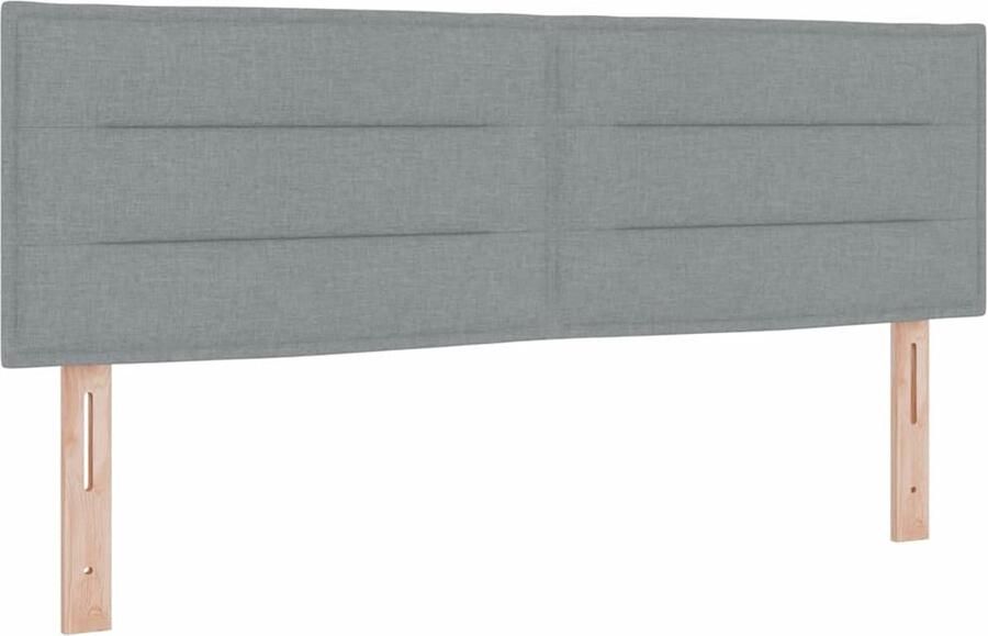 VidaXL LED Hoofdbord met LED -striplichten Lichtgrijs 160 cm Stof