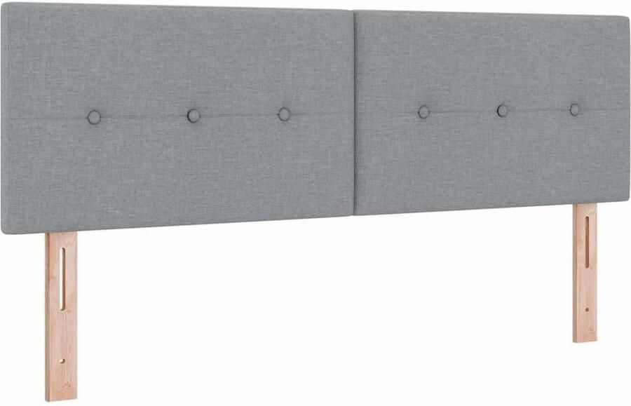 VidaXL LED Hoofdbord met LED -striplichten Lichtgrijs 144 cm Stof