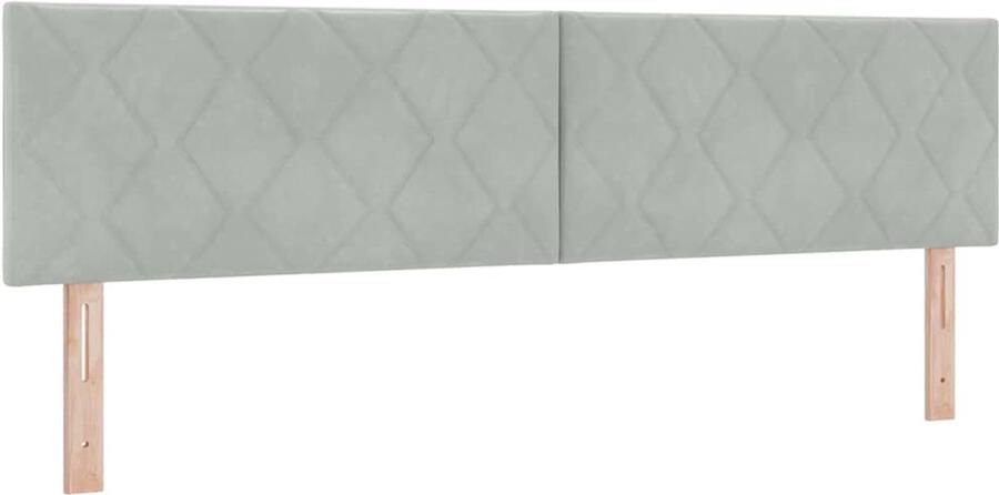 VidaXL LED Hoofdbord met Diamant Blokken Design in Lichtgrijs 180 cm Fluweel