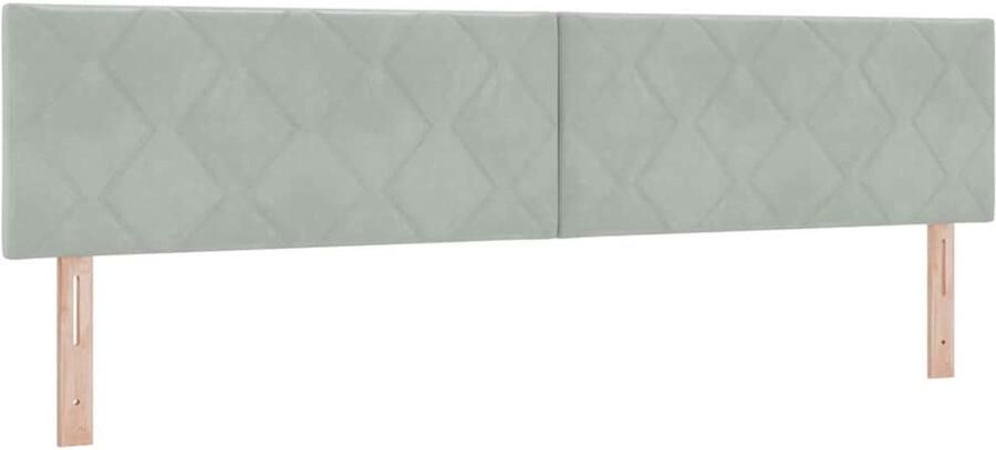 VidaXL LED Hoofdbord met LED -striplichten Lichtgrijs 200 cm Fluweel