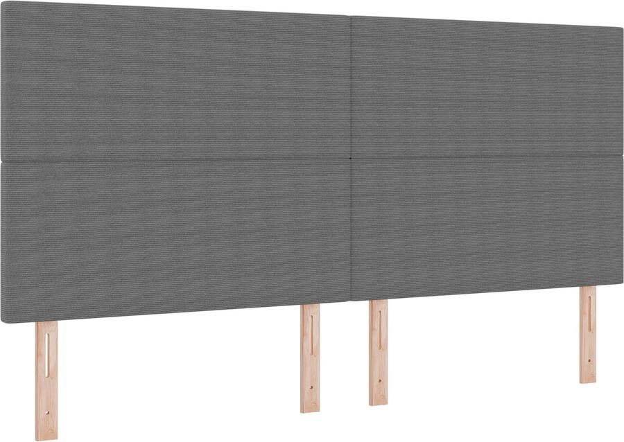 VidaXL LED Hoofdbord met LED -striplichten Lichtgrijs 200 cm Polyester - Foto 2