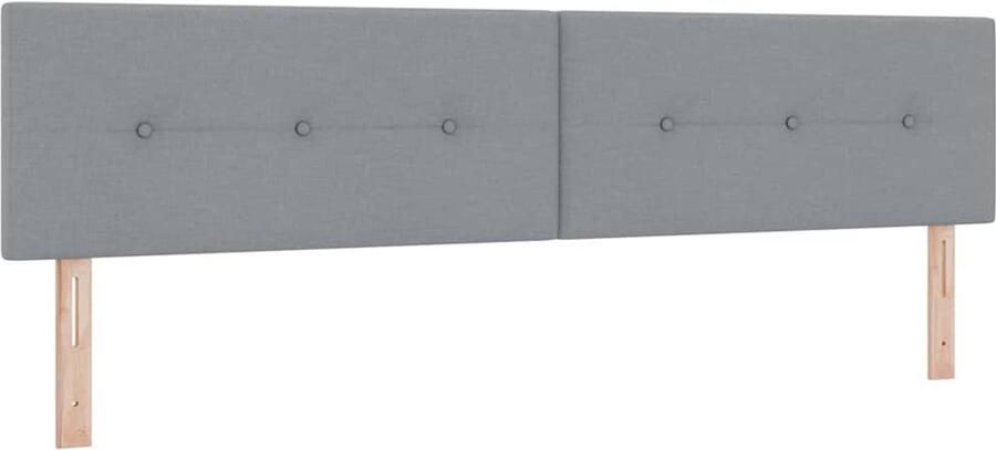 VidaXL LED Hoofdbord met LED -striplichten Lichtgrijs 200 cm Stof