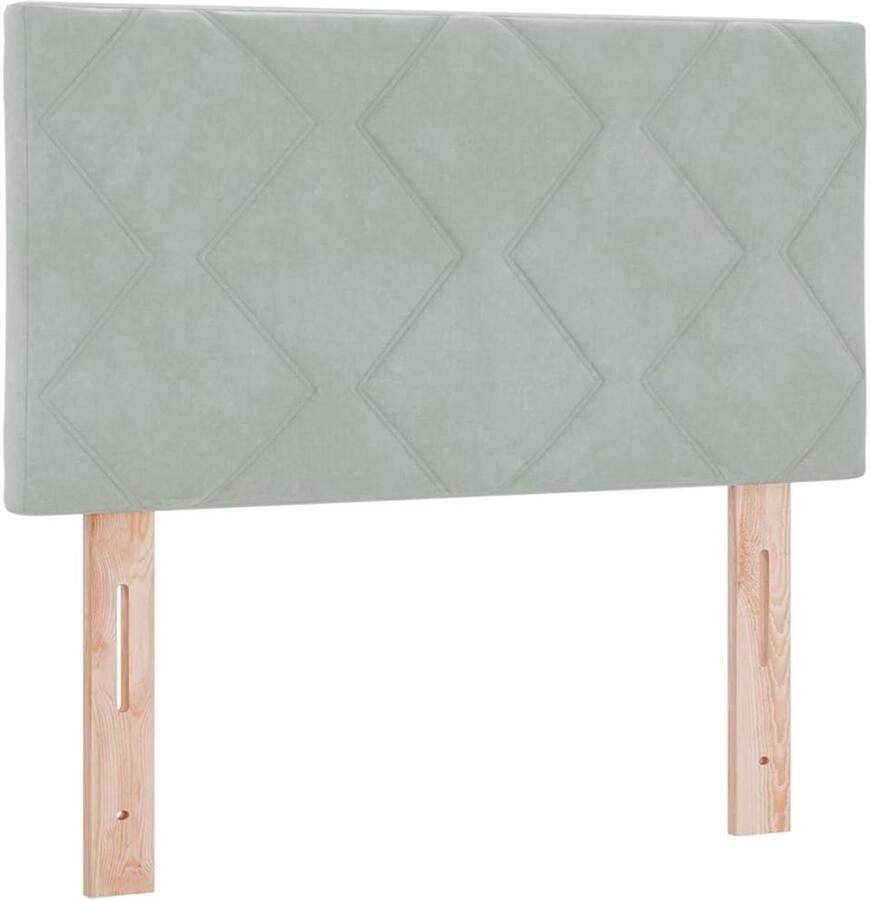 VidaXL LED Hoofdbord met LED -striplichten Lichtgrijs 80 cm Fluweel