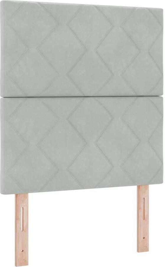 VidaXL LED Hoofdbord met Diamant Blokken Design in Lichtgrijs 80 cm