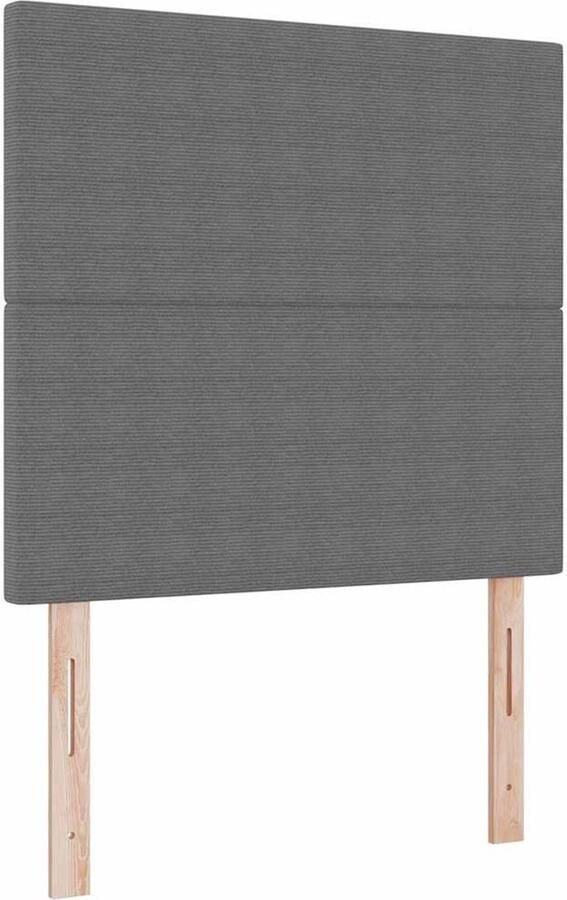 VidaXL LED Hoofdbord met LED -striplichten Lichtgrijs 80 cm Stof