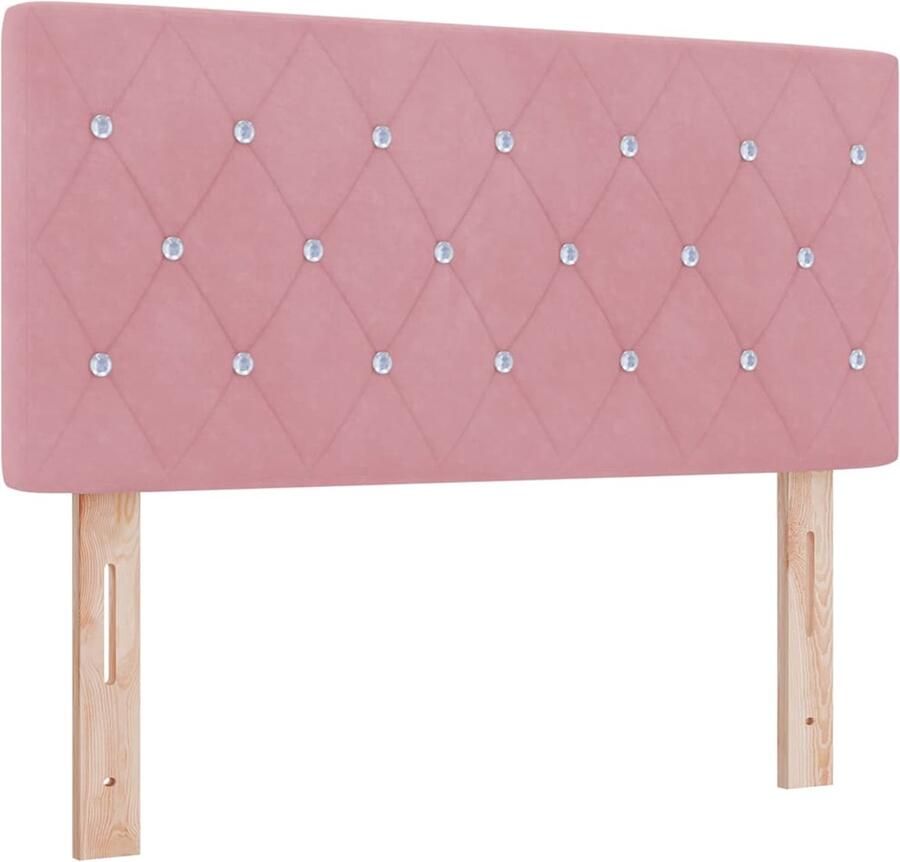 VidaXL LED Hoofdbord met LED-stripverlichting Roze 100 cm Fluweel - Foto 2