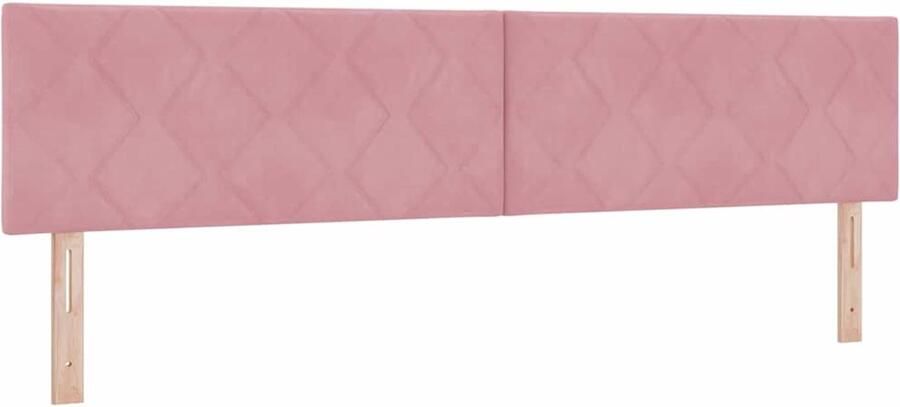 VidaXL LED Hoofdbord met Diamantpatroon in Roze 200 cm van Fluweel