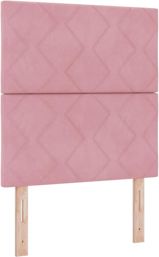 VidaXL LED Hoofdbord met LED -striplichten Roze 80 cm Fluweel