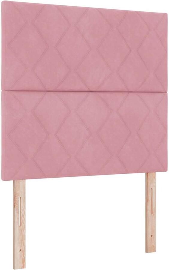 VidaXL LED Hoofdbord met LED -striplichten Roze 90 cm Fluweel