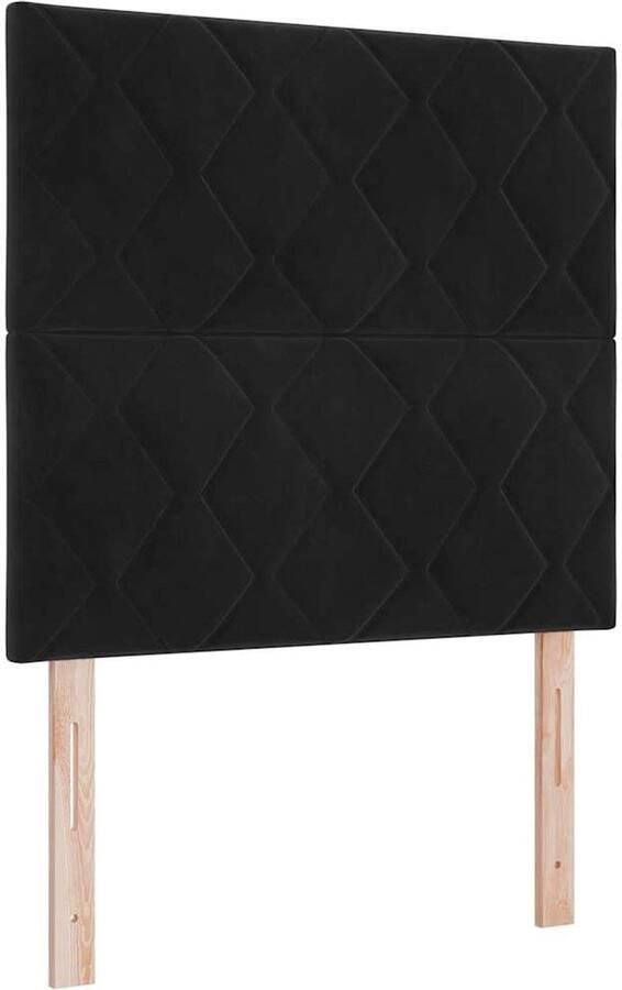 VidaXL LED Hoofdbord met LED -striplichten Zwart 100 cm Fluweel