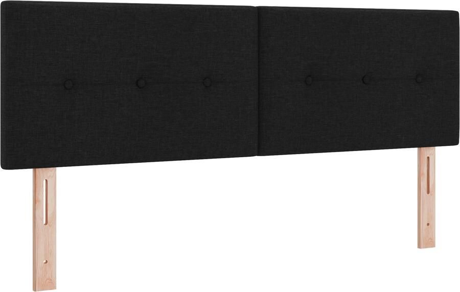 VidaXL LED Hoofdbord met LED -striplichten Handmatig Zwart 160 cm Stof