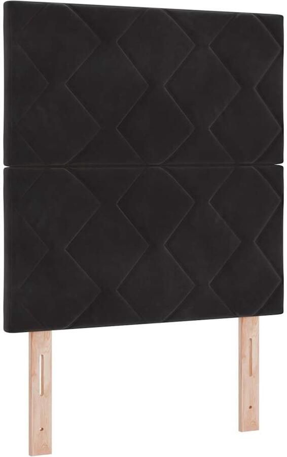 VidaXL LED Hoofdbord met Diamant Blokken Ontwerp Zwart 80 cm Fluweel