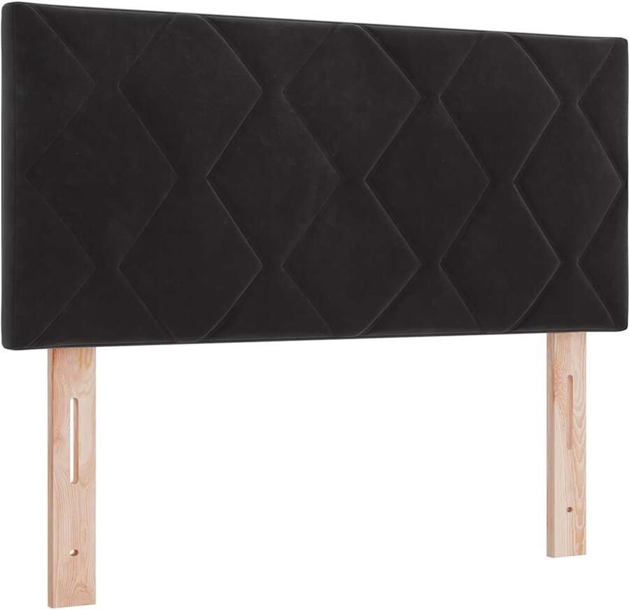 VidaXL LED Hoofdbord met Diamant Blokken in Zwart 90 cm van Fluweel