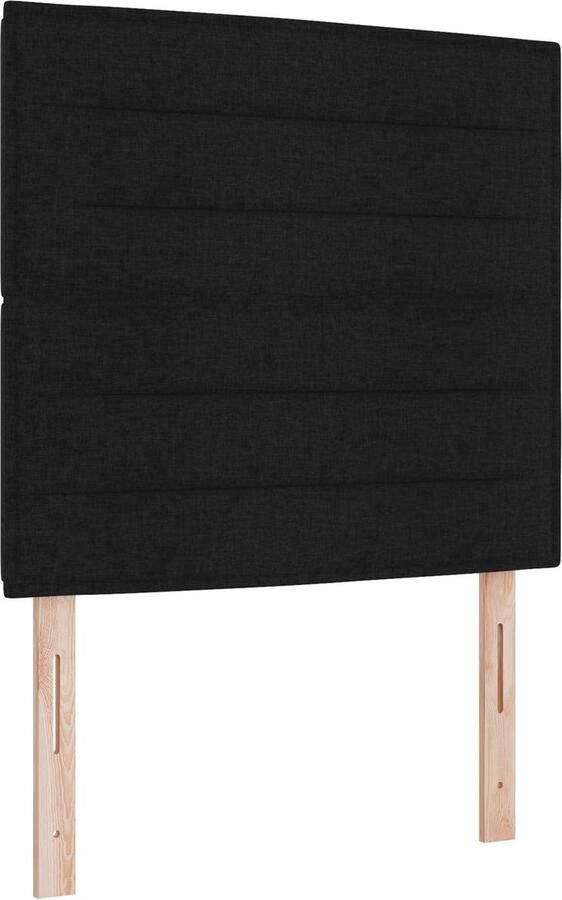 VidaXL LED Hoofdbord met LED -striplichten Handmatig Zwart 90 cm Stof - Foto 4