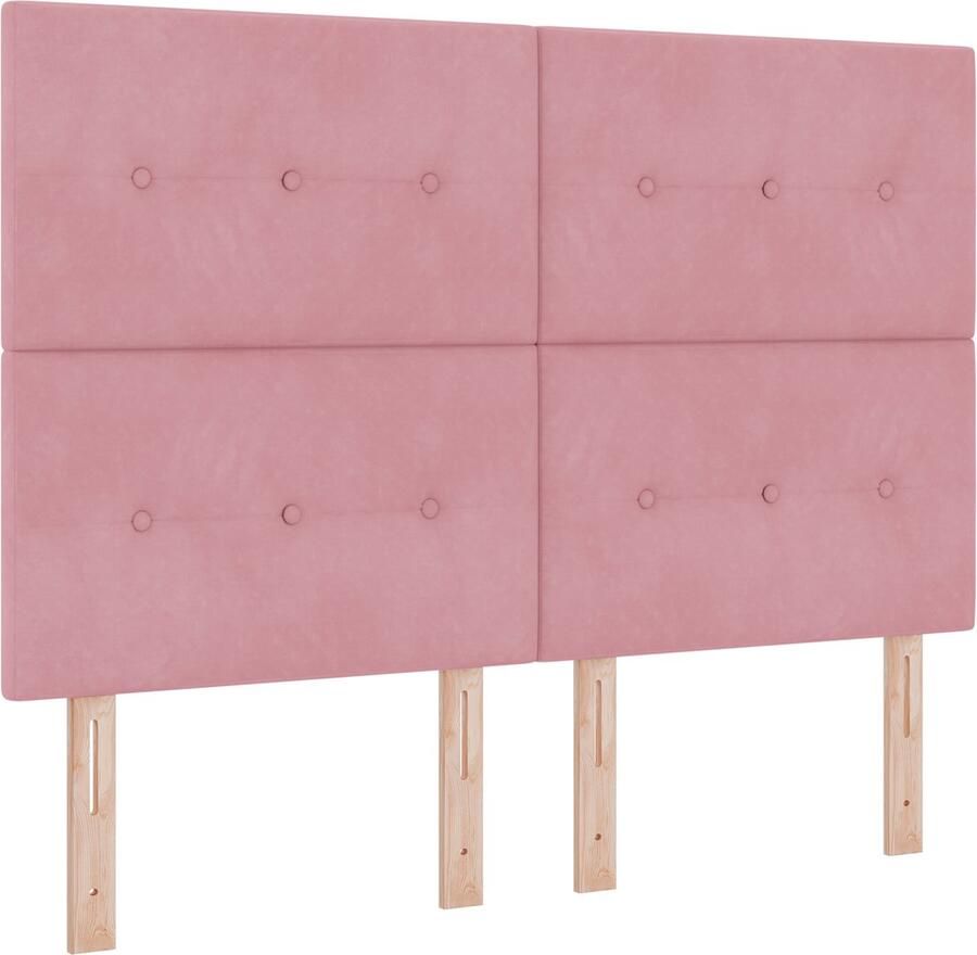 VidaXL Boxspringbed met Matras Roze 140 x 190 cm van Fluweel