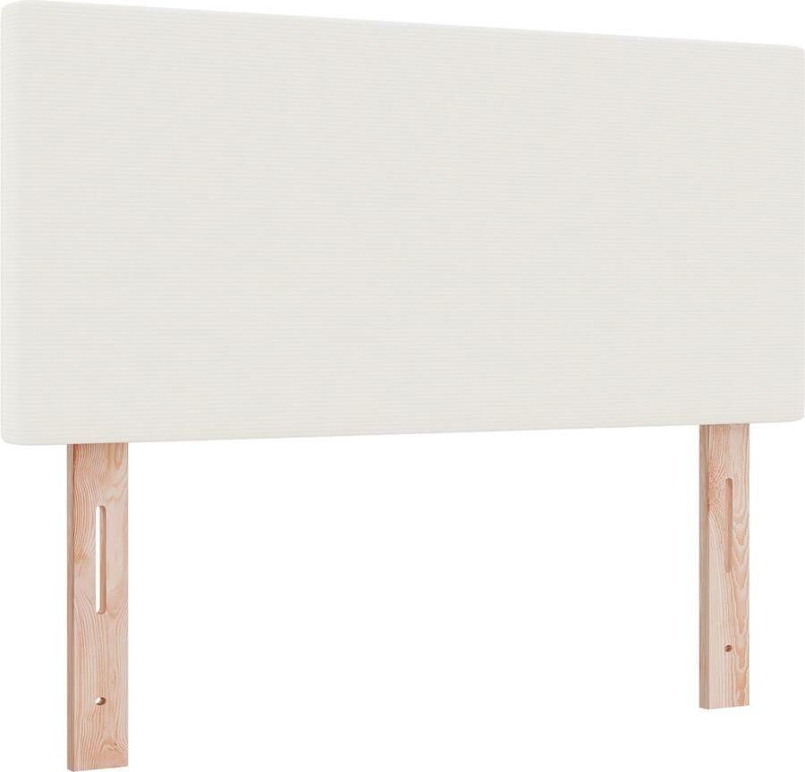 VidaXL LED Hoofdbord Simpel Crème Design 100 cm Corduroy Stof