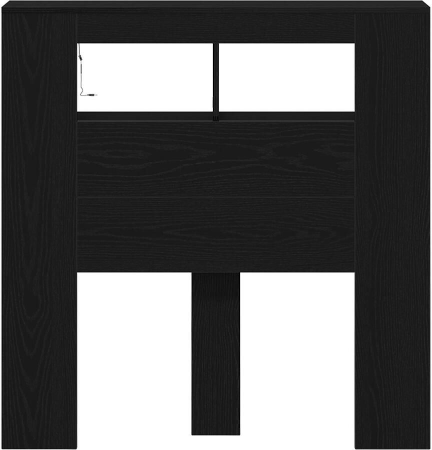 VidaXL Opslag Hoofdbord met LED-verlichting Zwart Eiken 100x18 5x103 5 cm - Foto 3