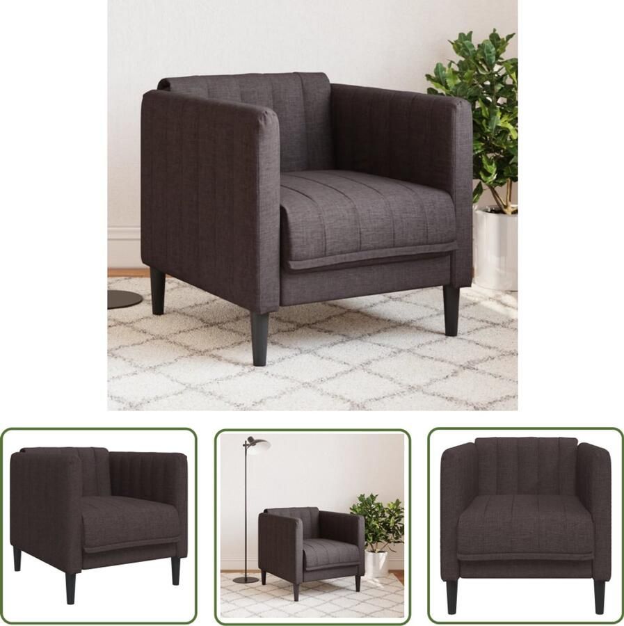 VidaXL Fauteuil stof donkerbruin Fauteuil Lederlook Bruine Fauteuil Lounge Stoel Zitzak
