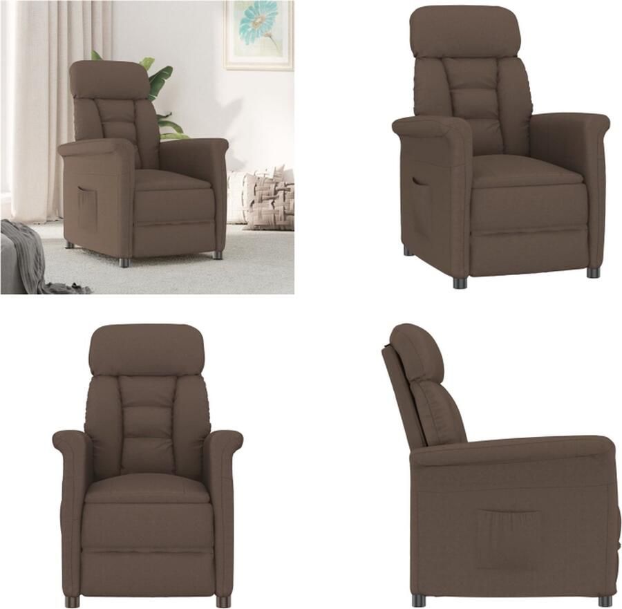 VidaXL Leunstoel kunstsuède bruin Fauteuil Fauteuils Leunstoel Relaxfauteuil