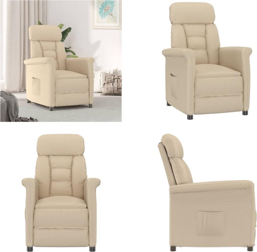 VidaXL Leunstoel kunstsuède crème Fauteuil Fauteuils Leunstoel Relaxfauteuil