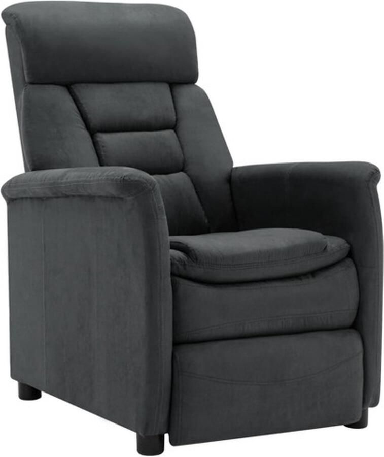 VidaXL Fauteuil verstelbaar kunstsu??deleer donkergrijs - Foto 3