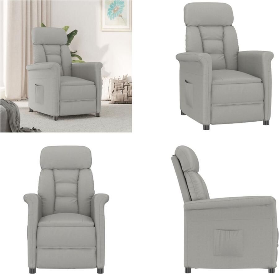 VidaXL Leunstoel kunstsuède lichtgrijs Fauteuil Fauteuils Leunstoel Relaxfauteuil