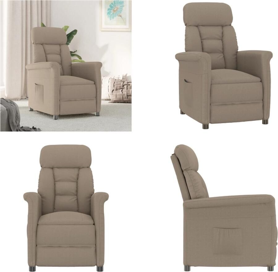 VidaXL Leunstoel kunstsuède taupe Fauteuil Fauteuils Leunstoel Relaxfauteuil