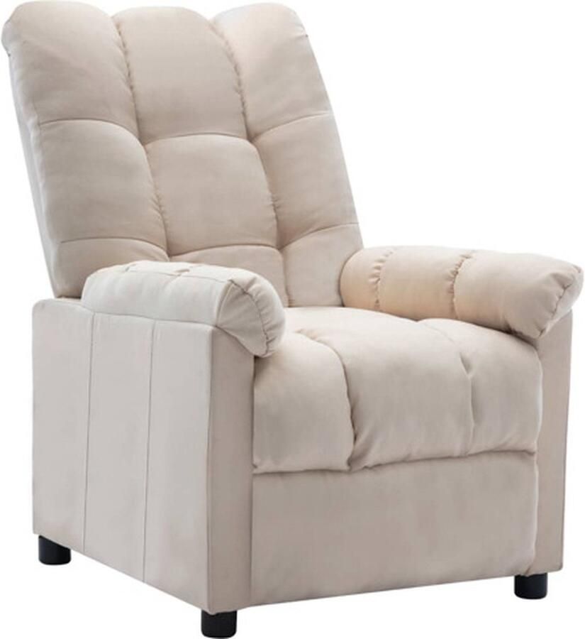 VidaXL Fauteuil verstelbaar stof crèmekleurig - Foto 3
