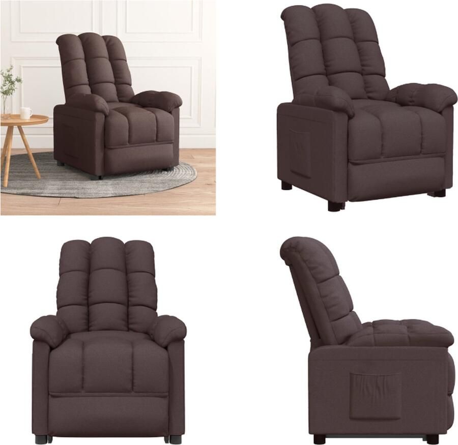 VidaXL Leunstoel stof donkerbruin Fauteuil Fauteuils Relaxfauteuil Leunstoel